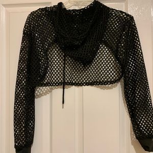 Fishnet hoodie cropped